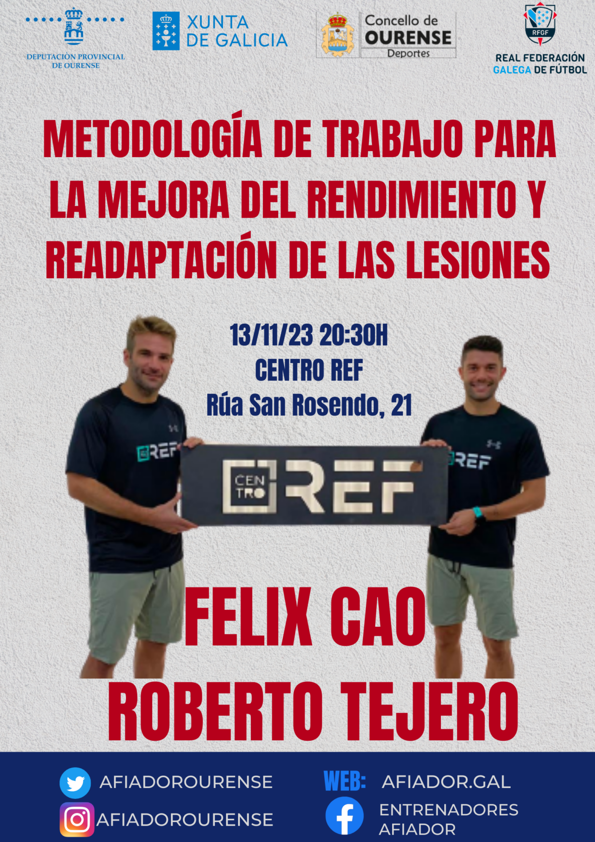 🏋🏽‍♂️ Felix Cao y Roberto Tejero compartirán sus exitosos métodos para recuperar lesiones y mejorar el rendimiento de los futbolistas