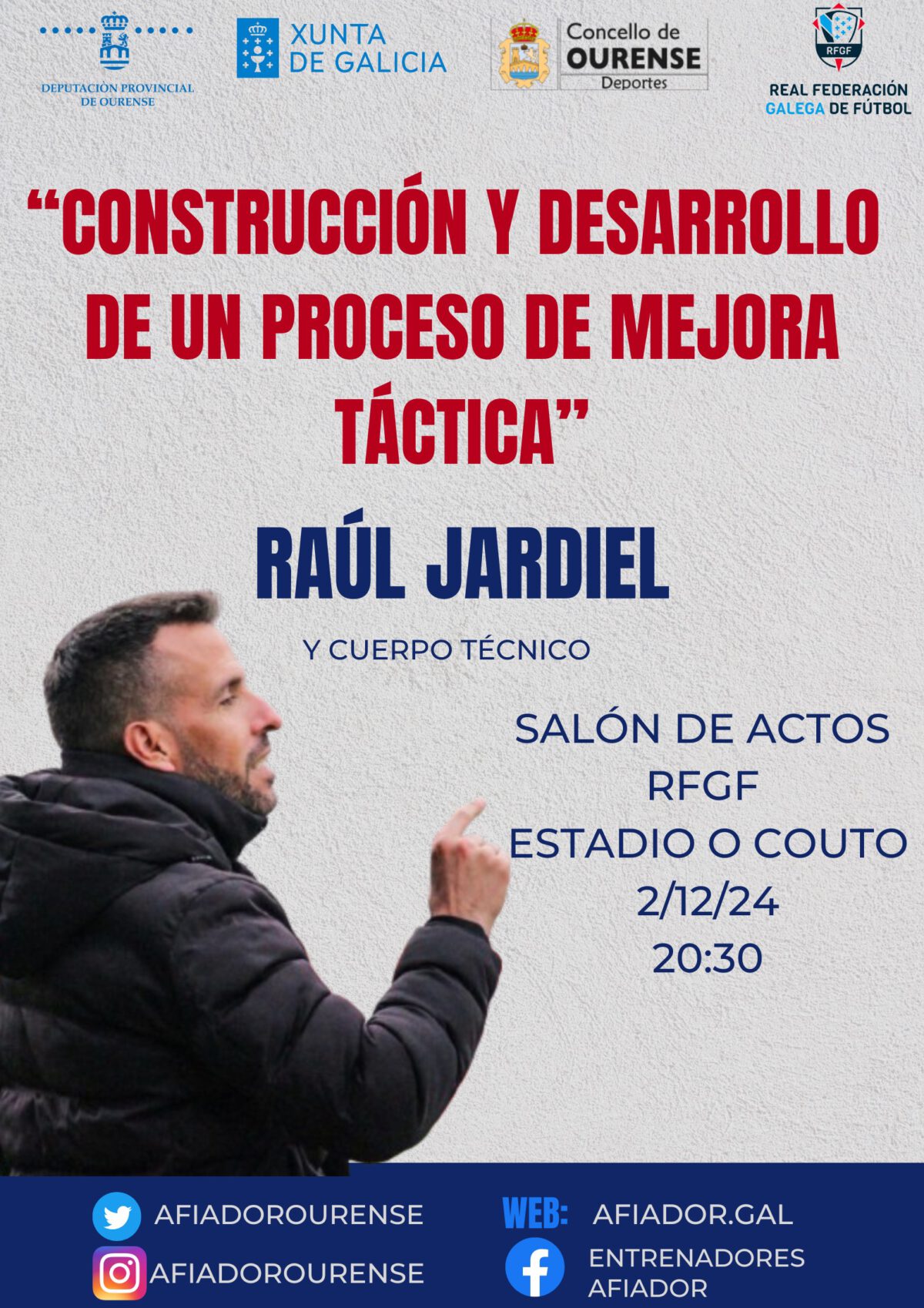 👨‍🏫Raúl Jardiel aportará as chaves do proceso de mellora táctica dun equipo